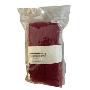 NEW Little Stocking cranberry cable knit tights size 3-4